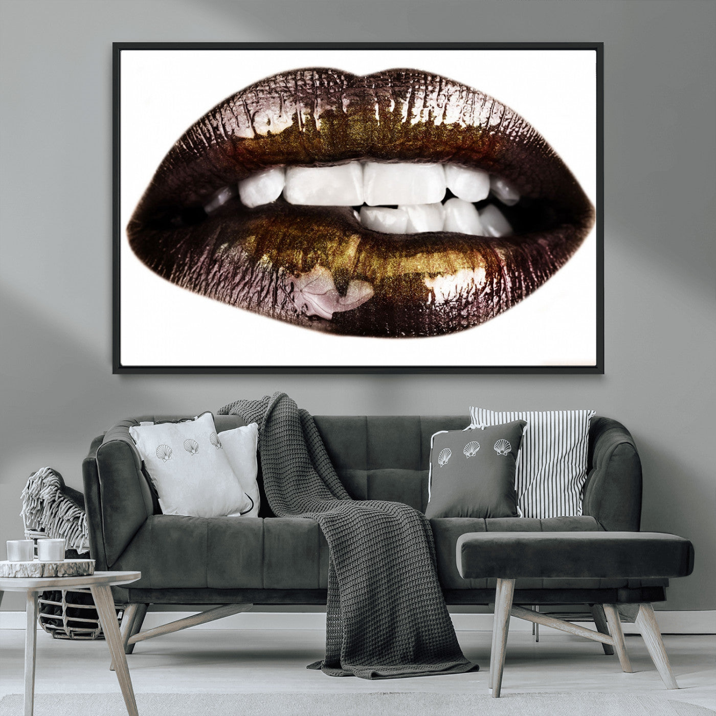 MGV-FC-36X24 - Close Up Lips Wall Art Canvas Print