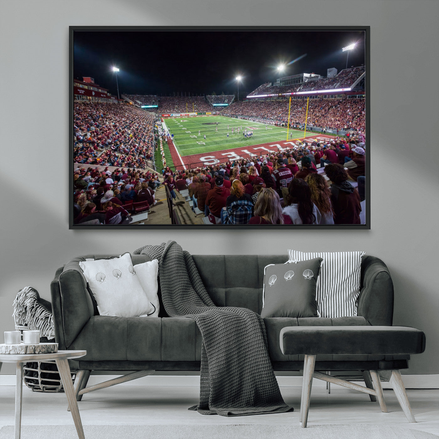MGV-FC-36X24 - American Football Wall Art Canvas Print, Stadium Sport Wall Art Print