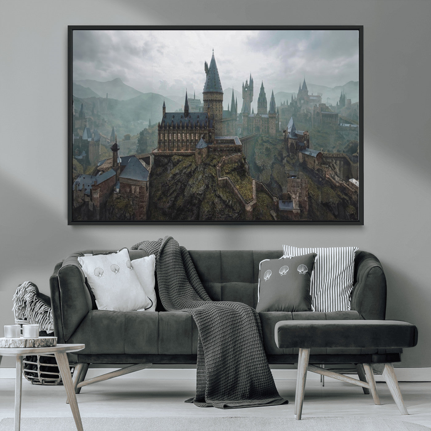 MGV-FC-36X24 - Disney Castle Wall Art Canvas Print, Living Kids Home Room Decor Art Print