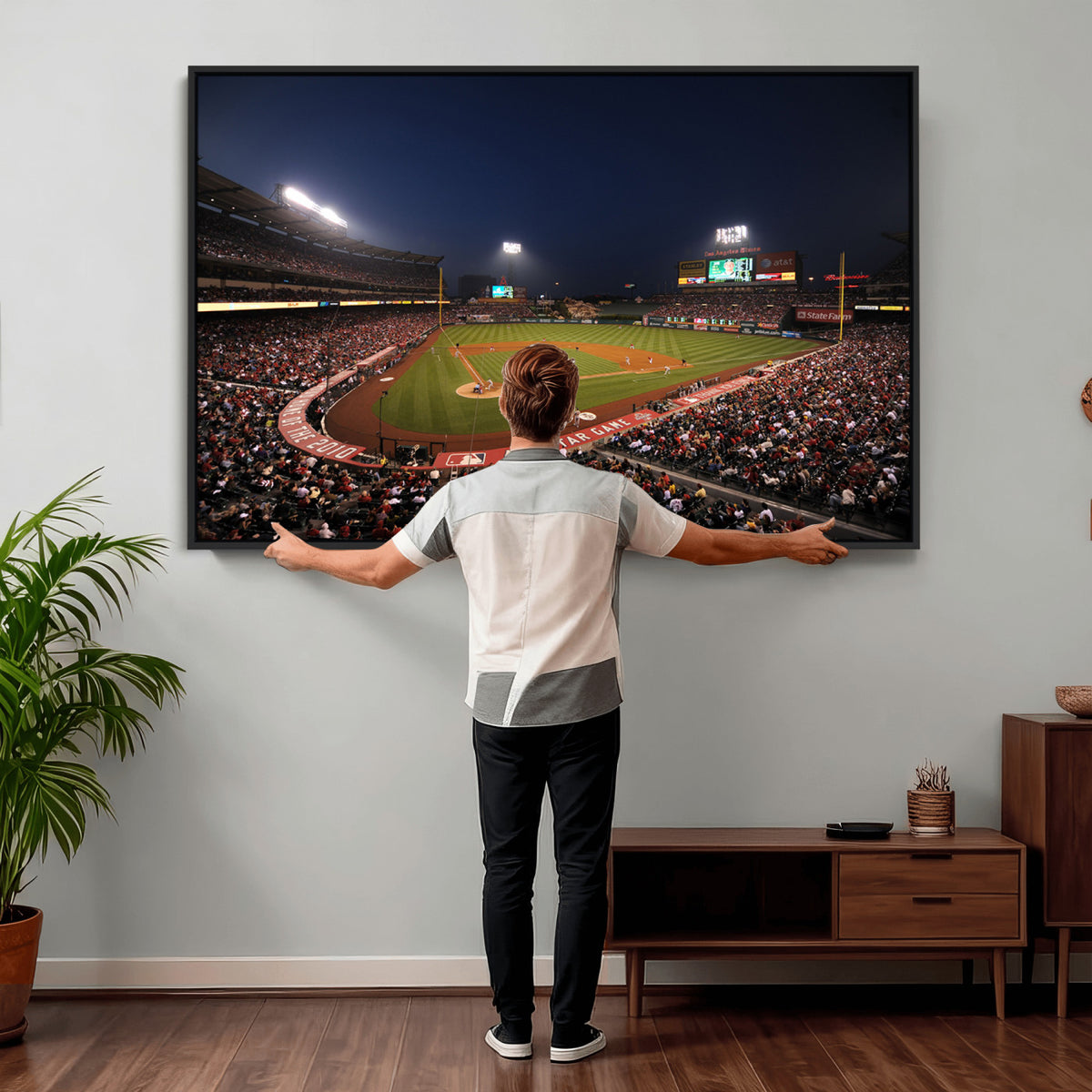 88896-MGV-CV-36X24 - Los Angeles Angels Baseball Team Print, Anaheim Angel Stadium Wall Art
