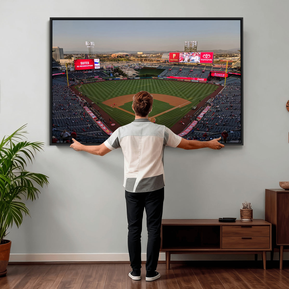 45864-MGV-CV-36X24 - Los Angeles Angels Baseball Canvas Print, Anaheim Angel Stadium Wall Art