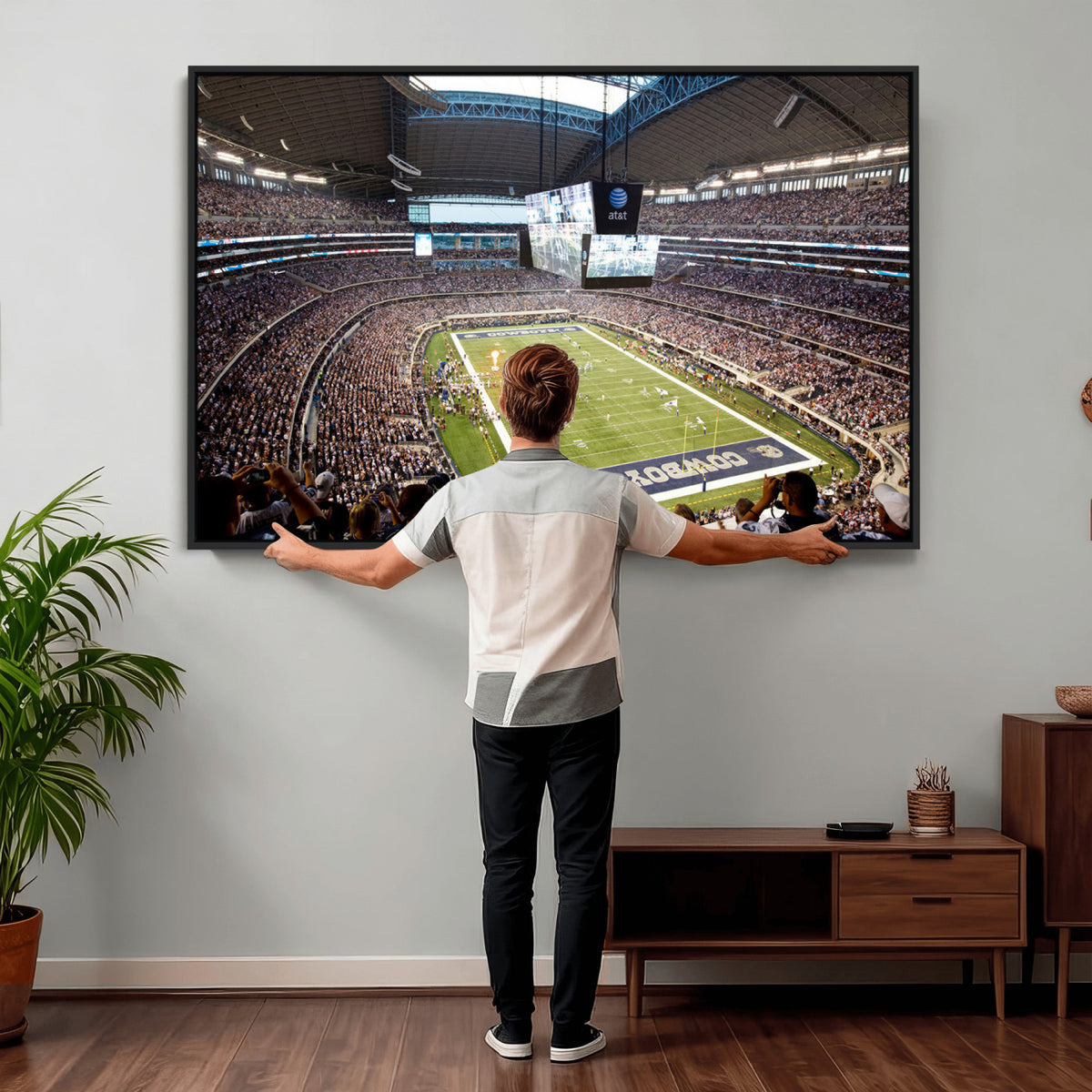 82096-MGV-CV-36X24 - Dallas Cowboys Football Team Print - Arlington AT&T Stadium Wall Art Canvas Print