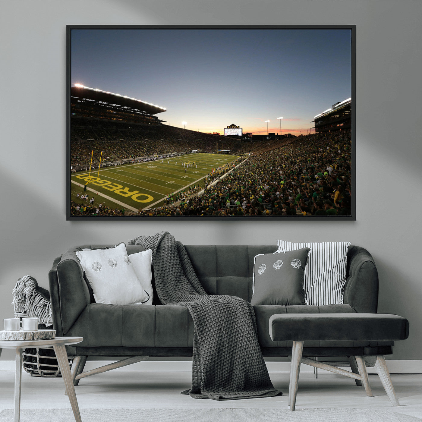 MGV-FC-36X24 - Oregon Ducks Football Team Print - Eugene Autzen Stadium Wall Art Canvas Print