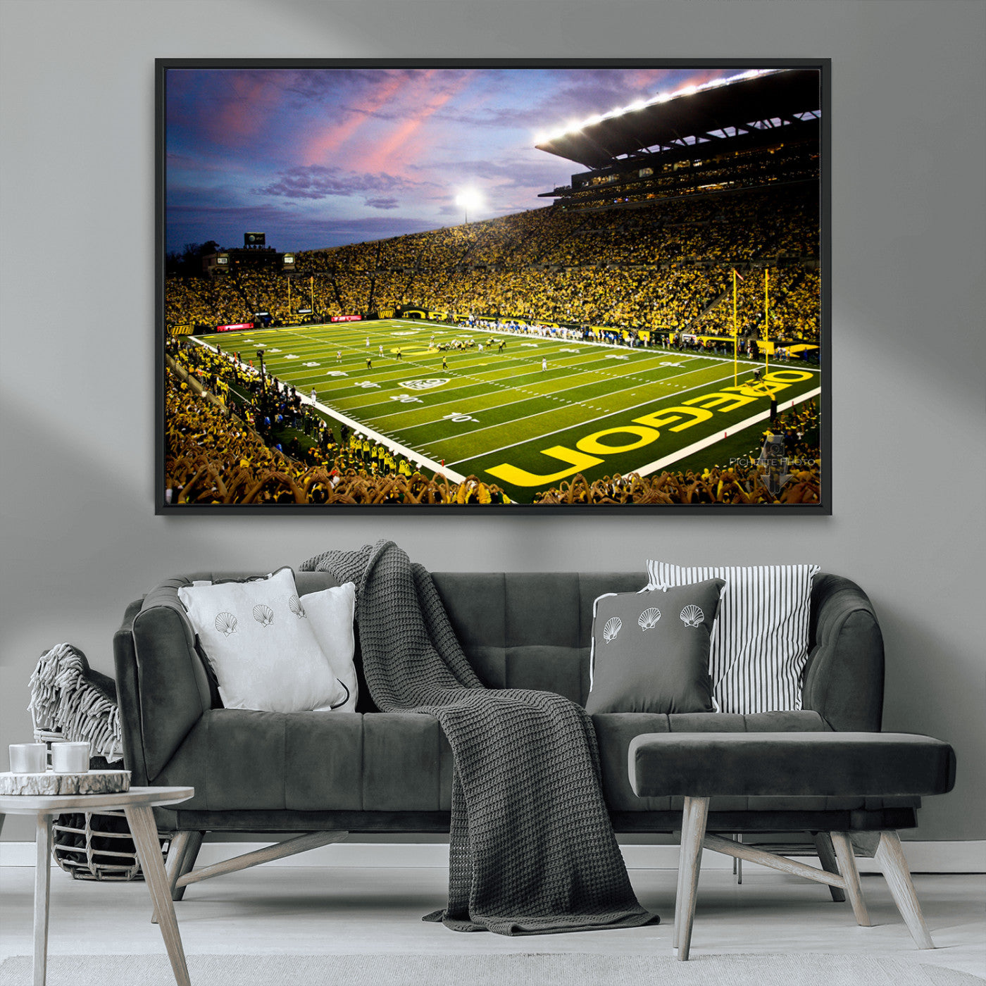 MGV-FC-36X24 - University of Oregon Ducks Football Team Print - Eugene Autzen Stadium Wall Art Canvas Print
