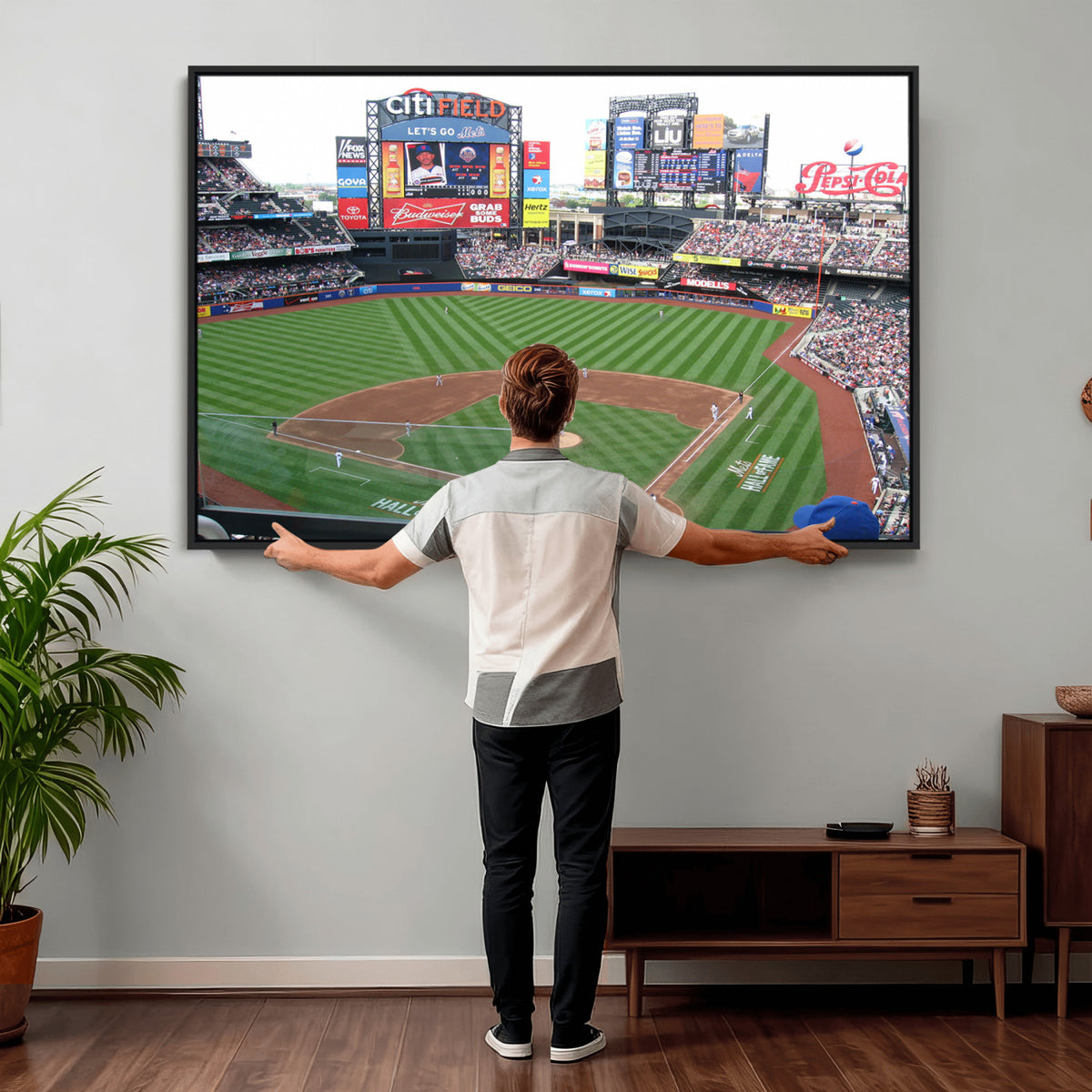 64829-MGV-CV-36X24 - New York Mets Baseball Team Print, Citi Field Baseball Stadium Wall Art