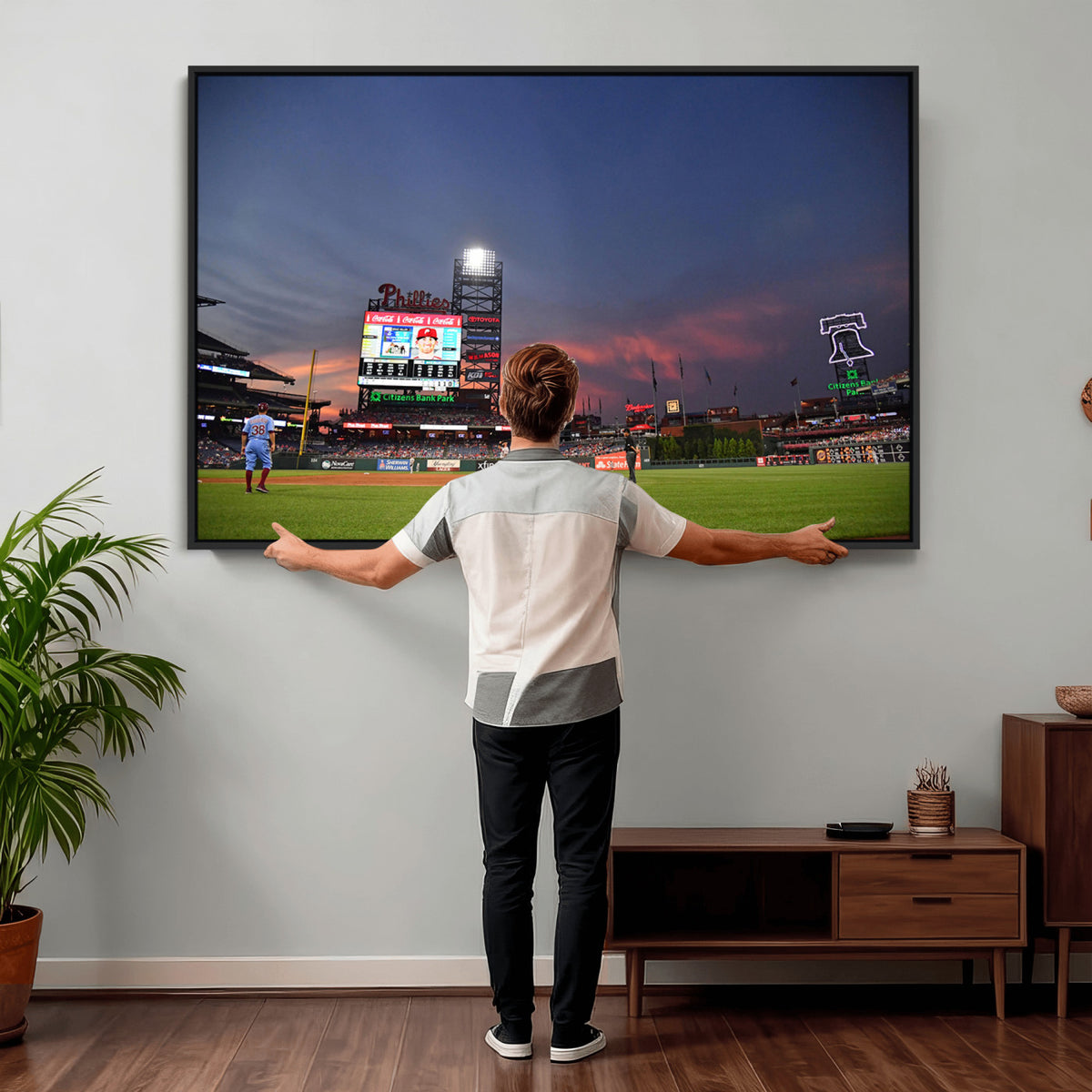 22594-MGV-CV-36X24 - Philadelphia Phillies Baseball Print - Philadelphia Citizens Bank Park Stadium Wall Art, Phillies
