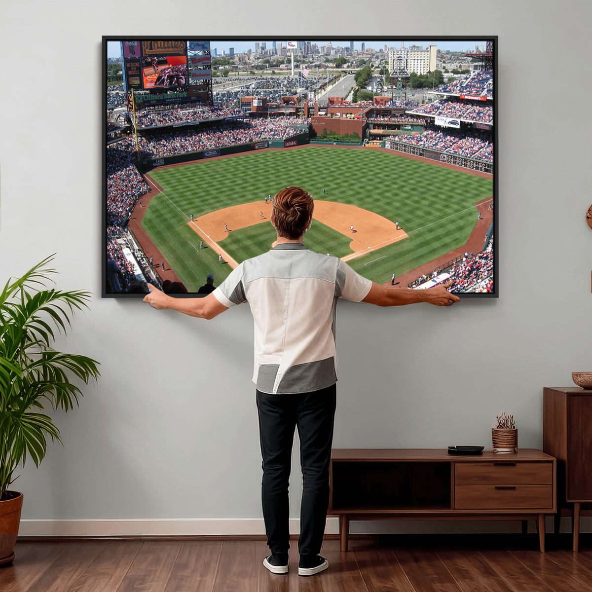 85755-MGV-CV-36X24 - Philadelphia Phillies Baseball Team Print - Philadelphia Citizens Bank Park Stadium Wall Art Canvas