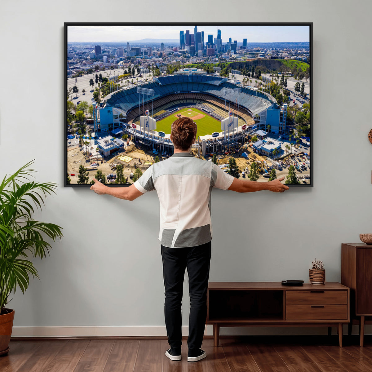 58596-MGV-CV-36X24 - Los Angeles Dodgers Dodger Stadium Wall Art Canvas Print, Extra Large Game Room Wall Decor