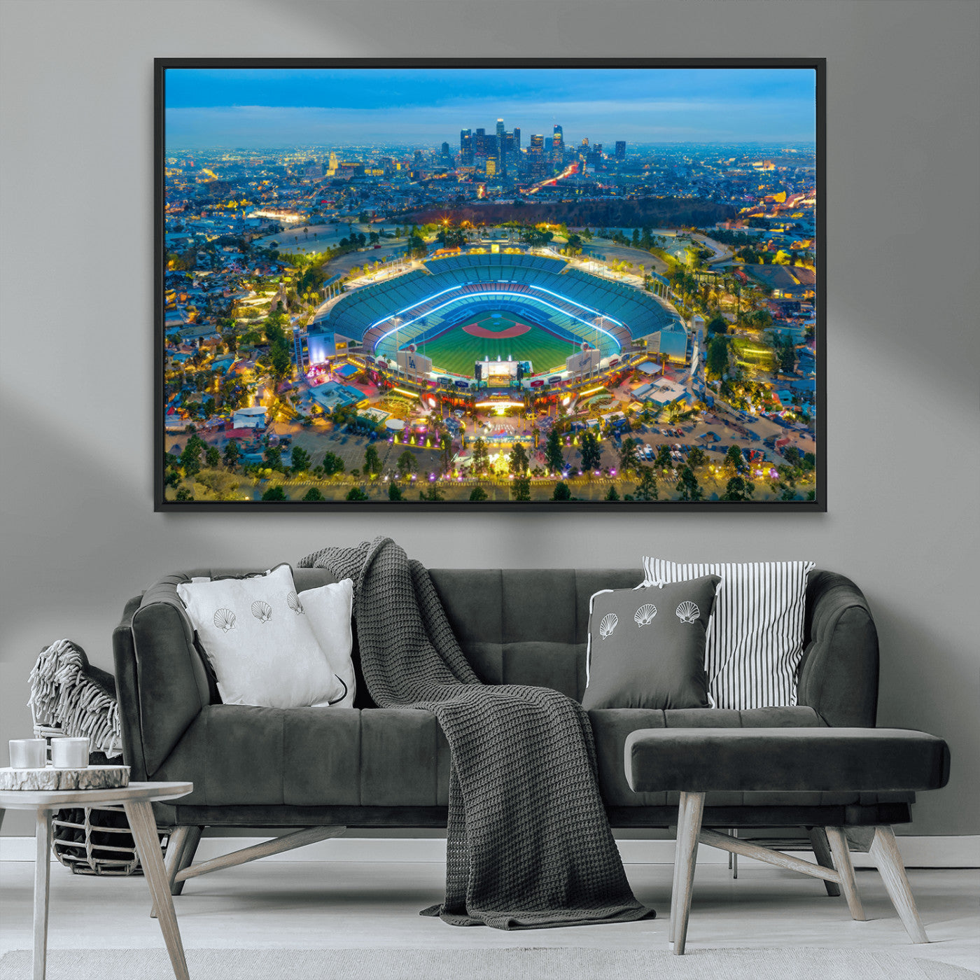 MGV-FC-36X24 - Los Angeles Dodgers Wall Art Canvas, Dodger Stadium Wall Art Canvas Print - MLB Baseball Stadium