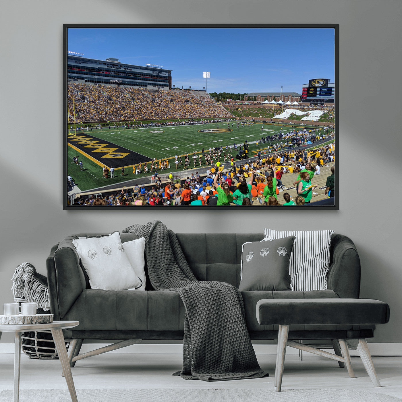 MGV-FC-36X24 - University of Missouri Tigers Football Team Print - Columbia Faurot Field Memorial Stadium Wall Art