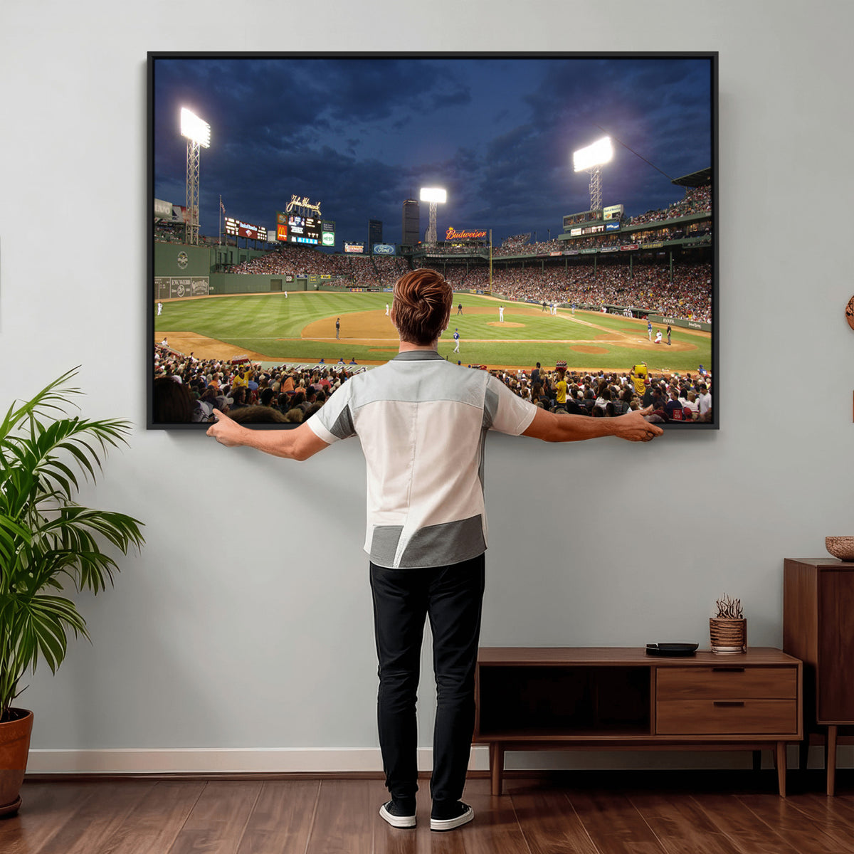 85099-MGV-CV-36X24 - Boston Red Sox Baseball Team Print Canvas, Massachusetts Fenway Park Stadium Wall Art