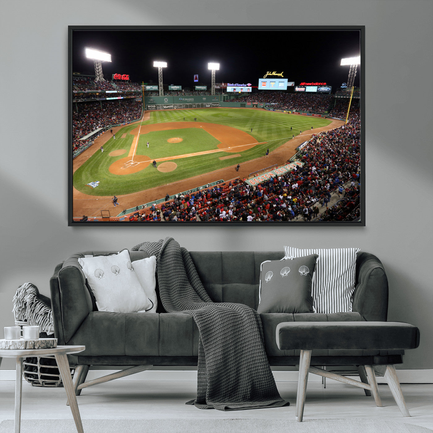 MGV-FC-36X24 - Boston Red Sox Baseball Team Print - Massachusetts Fenway Park Stadium Wall Art Canvas Print