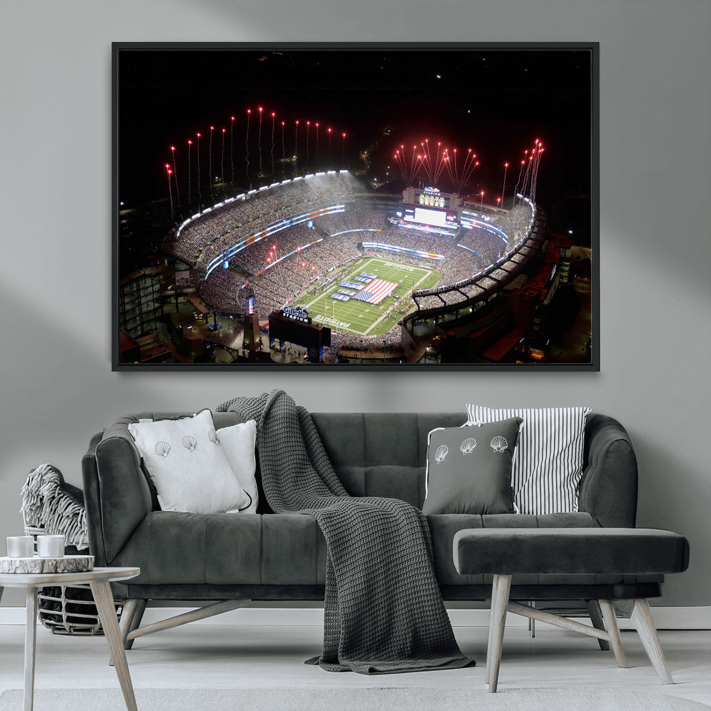 MGV-FC-36X24 - New England Patriots Team Print Wall Art- Foxborough Gillette Stadium Wall Art Canvas Print