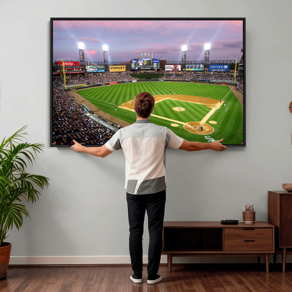 38470-MGV-CV-36X24 - Chicago White Sox Baseball Team Print Canvas, Guaranteed Rate Field Stadium Wall Art