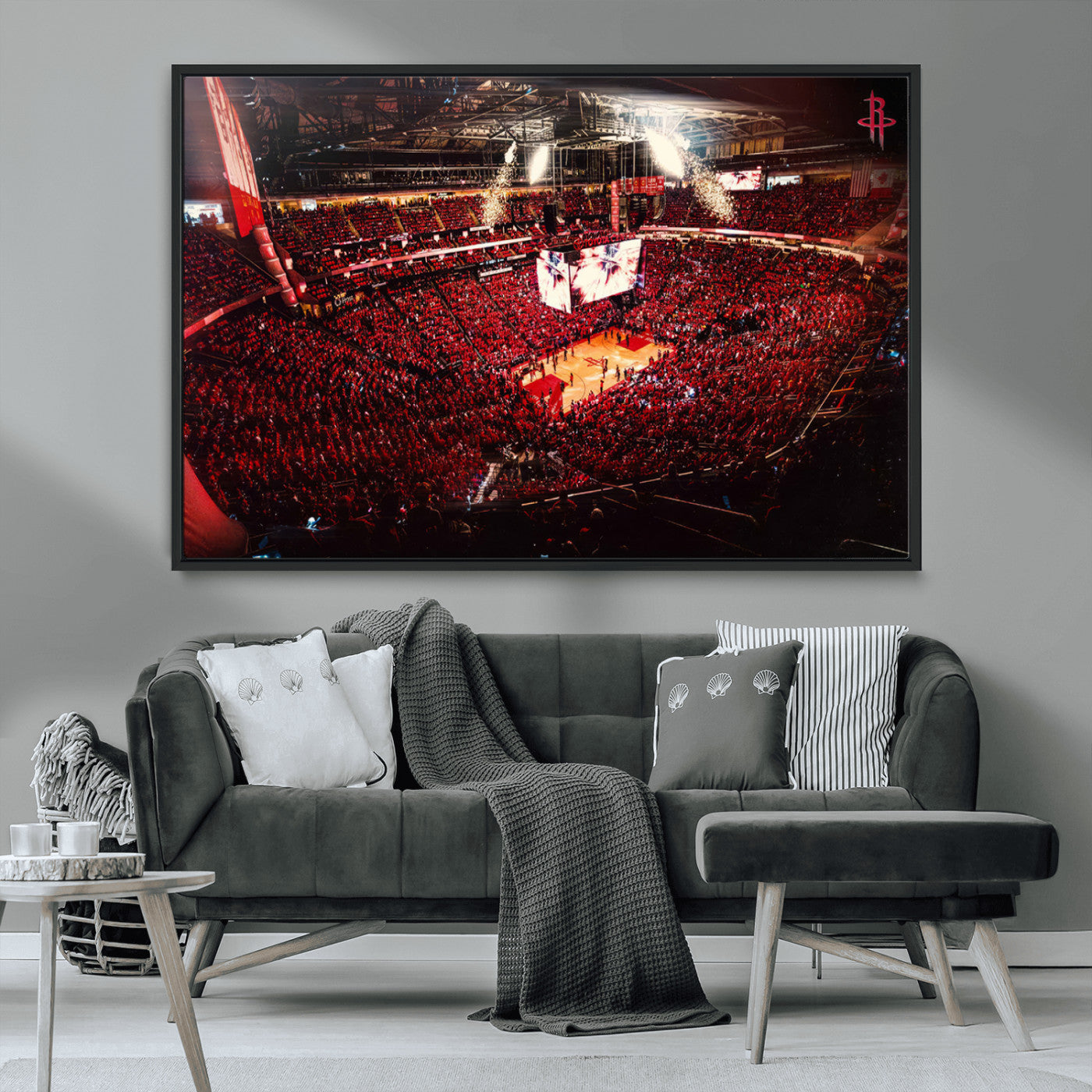 MGV-FC-36X24 - Houston Rockets Basketball Team Print Canvas- Houston Toyota Center Stadium Wall Art Canvas Print