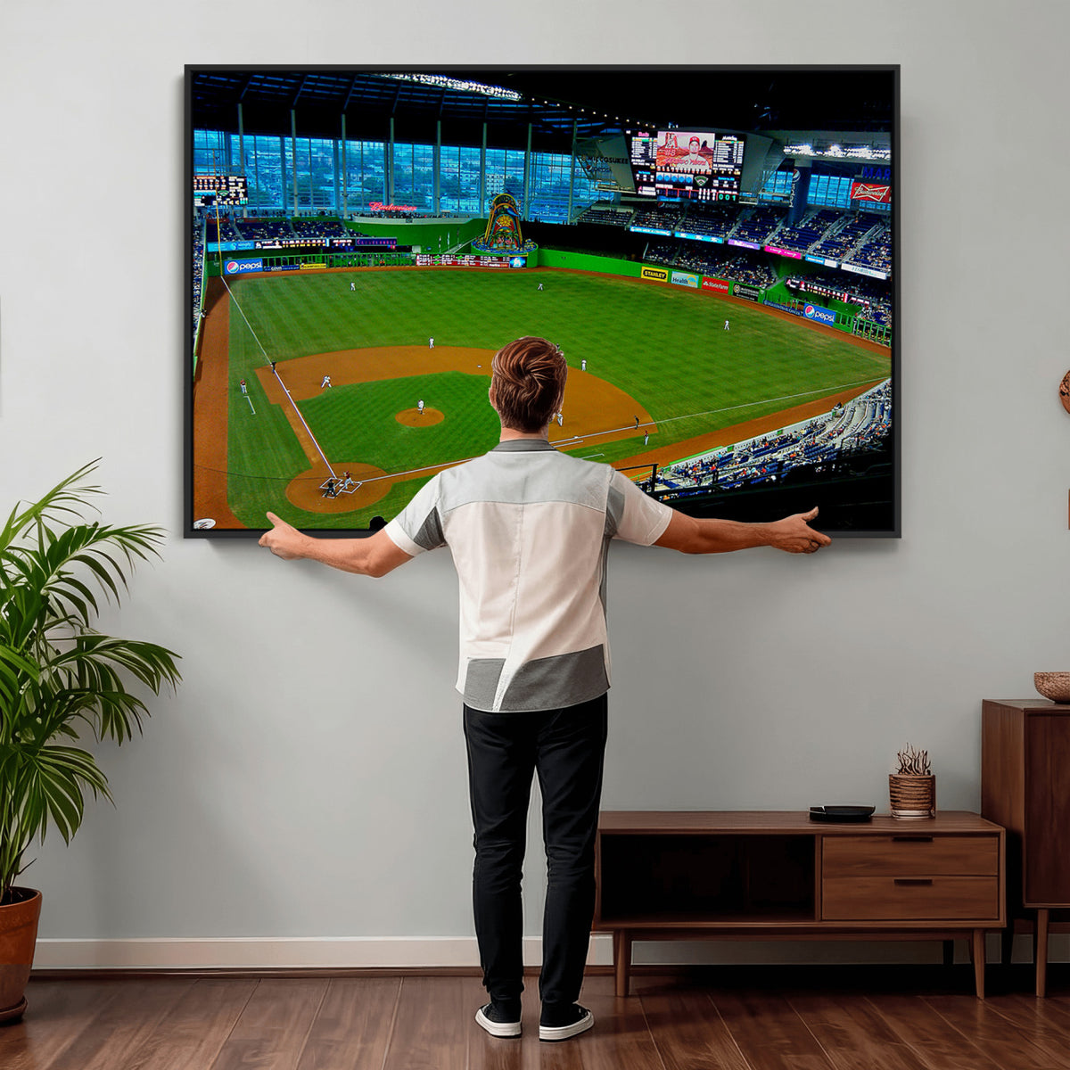 51207-MGV-CV-36X24 - Miami Marlins Baseball Team Print, Miami LoanDepot Park