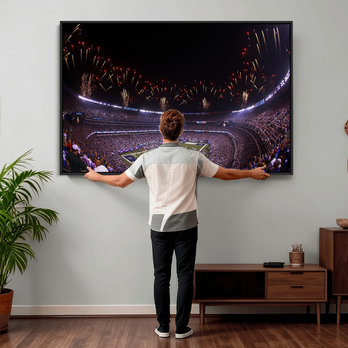 56360-MGV-CV-36X24 - New York Giants Football Team Print, East Rutherford MetLife Stadium Wall Art
