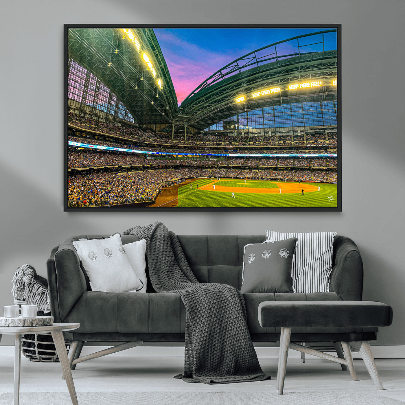 MGV-FC-36X24 - Milwaukee Brewers Baseball Team Print Canvas- American Family Field Stadium Wall Art Canvas Print