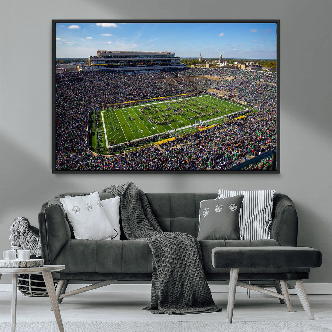 MGV-FC-36X24 - Notre Dame Fighting Irish Football Team Print - Notre Dame Stadium Wall Art Canvas Print