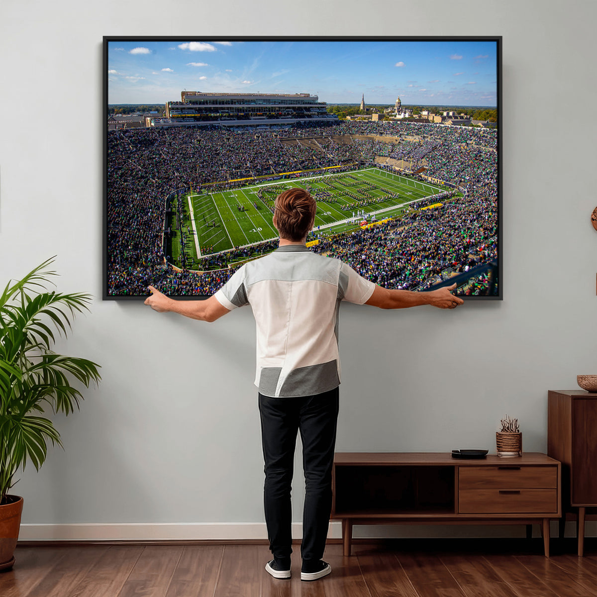 50114-MGV-CV-36X24 - Notre Dame Fighting Irish Football Team Print, Notre Dame Stadium Wall Art