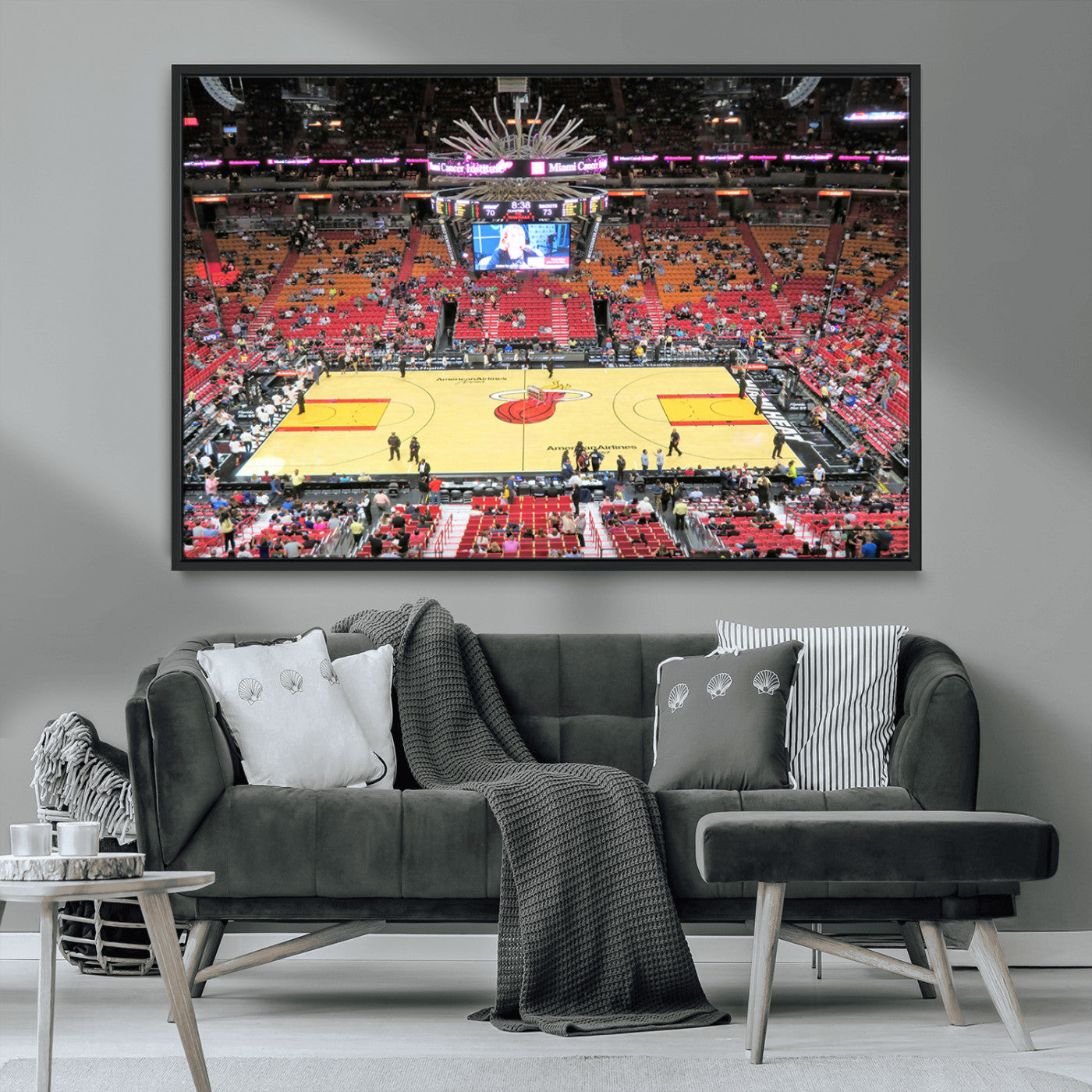 MGV-FC-36X24 - Miami Heat Basketball Team Print Wall Art- Kaseya Center Stadium Wall Art Canvas Print