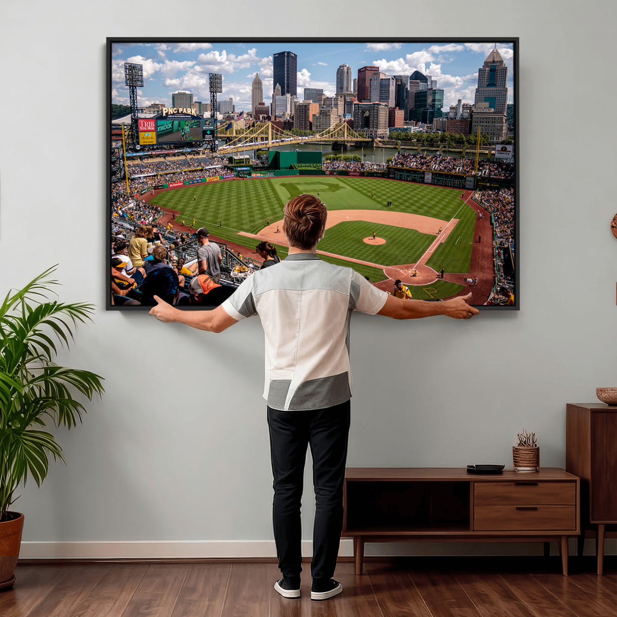 66872-MGV-CV-36X24 - Pittsburgh Pirates Baseball Team Print, PNC Park Stadium