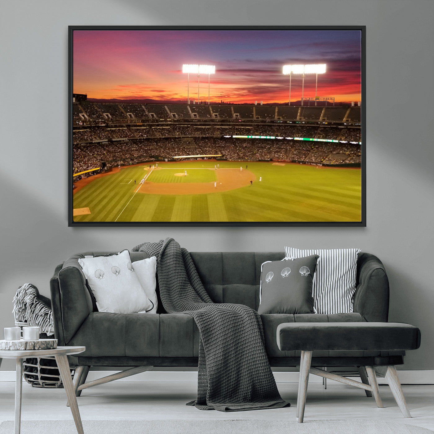 MGV-FC-36X24 - Oakland Athletics Baseball Team Print - Oakland Coliseum Stadium Wall Art Canvas Print