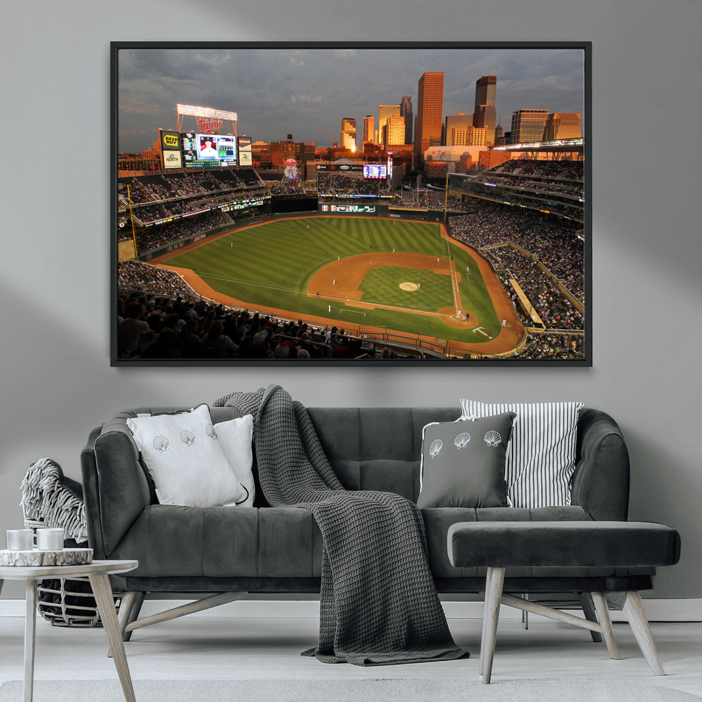 MGV-FC-36X24 - Minnesota Twins Baseball Team Print - Minneapolis Target Field Stadium Wall Art Canvas Print