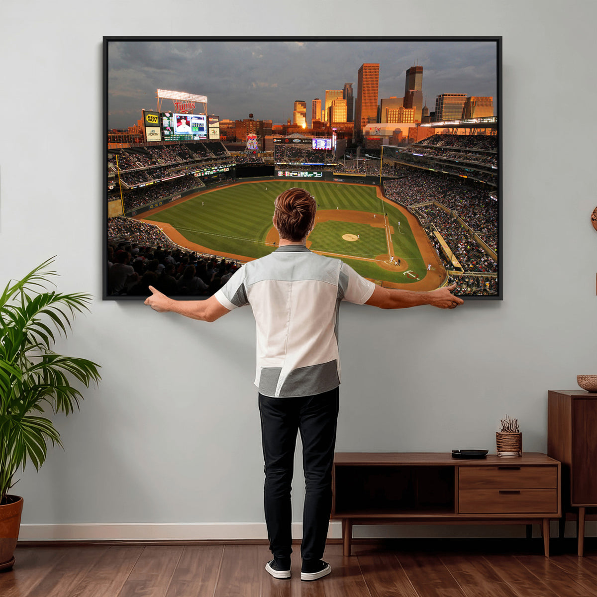 99822-MGV-CV-36X24 - Minnesota Twins Baseball Team Print, Minneapolis Target Field Stadium Wall Art