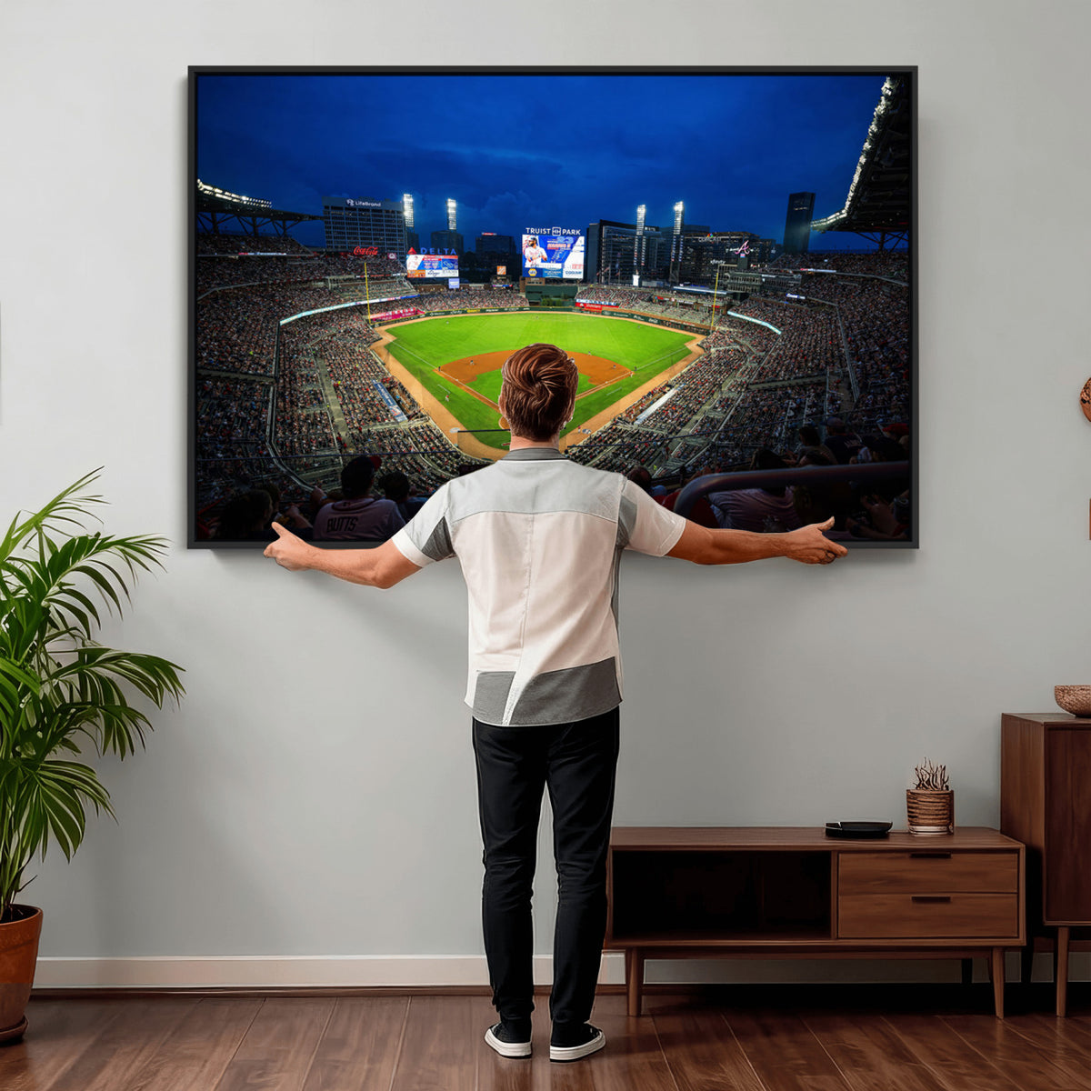 88590-MGV-CV-36X24 - Truist Park Night Game Canvas Art, Atlanta Braves Stadium
