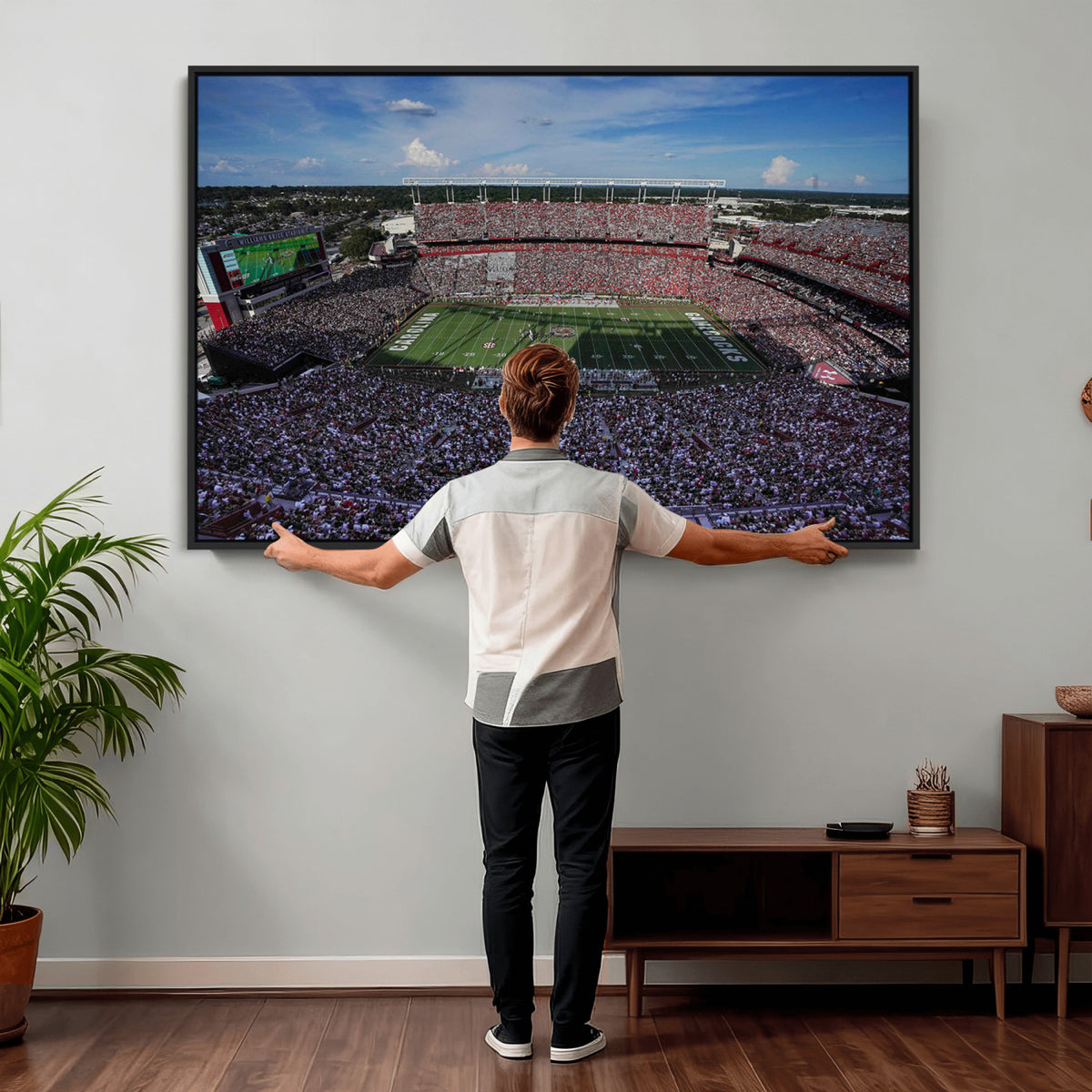 83382-MGV-CV-36X24 - South Carolina Gamecocks Football Team Print, Columbia Williams-Brice Stadium Wall Art