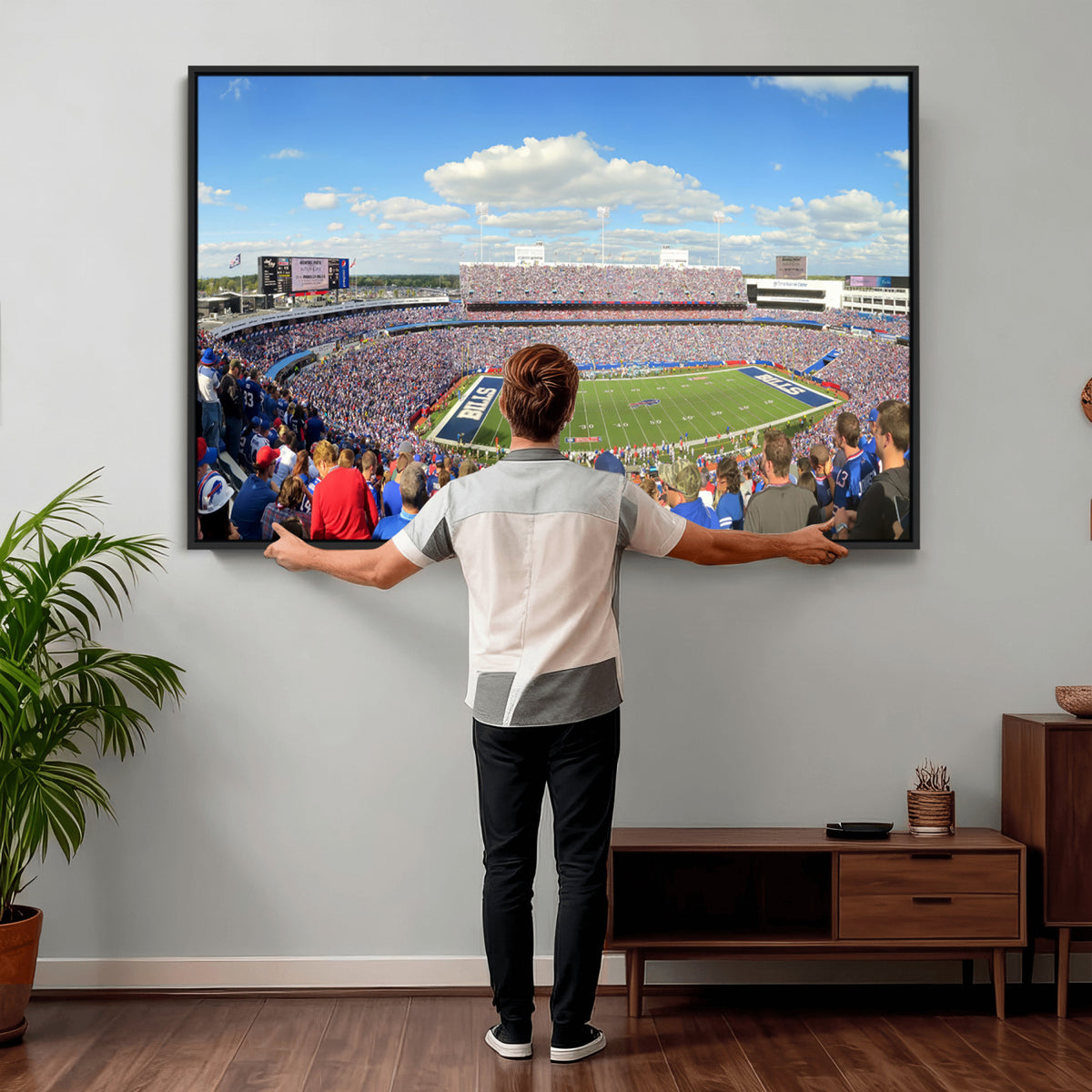 35302-MGV-CV-36X24 - Buffalo Bills NFL Football Team Print, Game Day at Buffalo Highmark Stadium