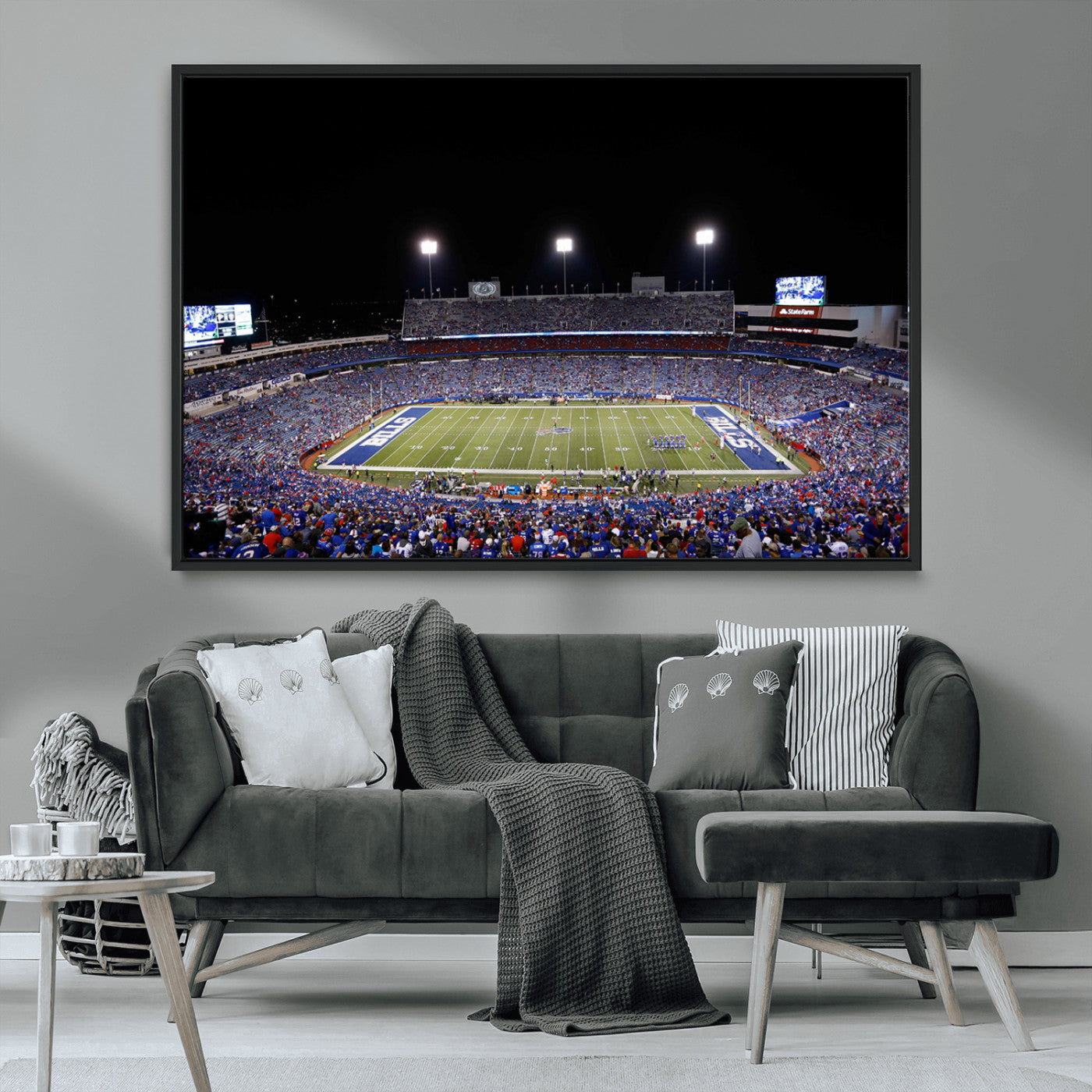 MGV-FC-36X24 - Buffalo Bills Wall Art - Buffalo Bills Stadium Canvas Print, Perfect Sports Decor for Living Rooms,