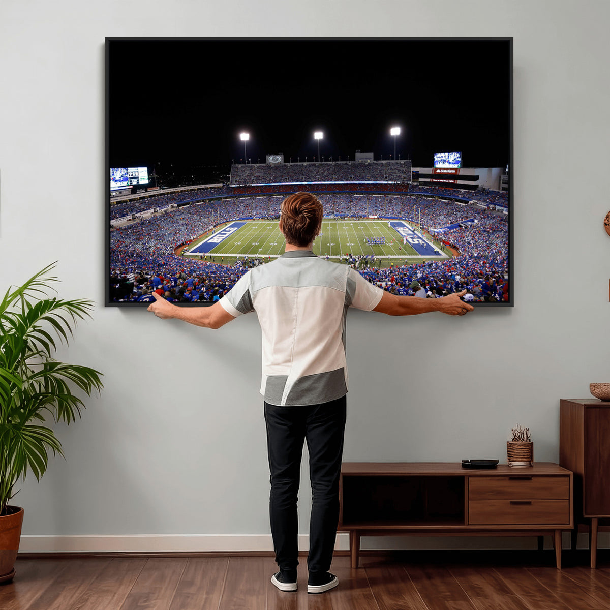 59036-MGV-CV-36X24 - Buffalo Bills Wall Art, Buffalo Bills Stadium Canvas Print for Sports Decor
