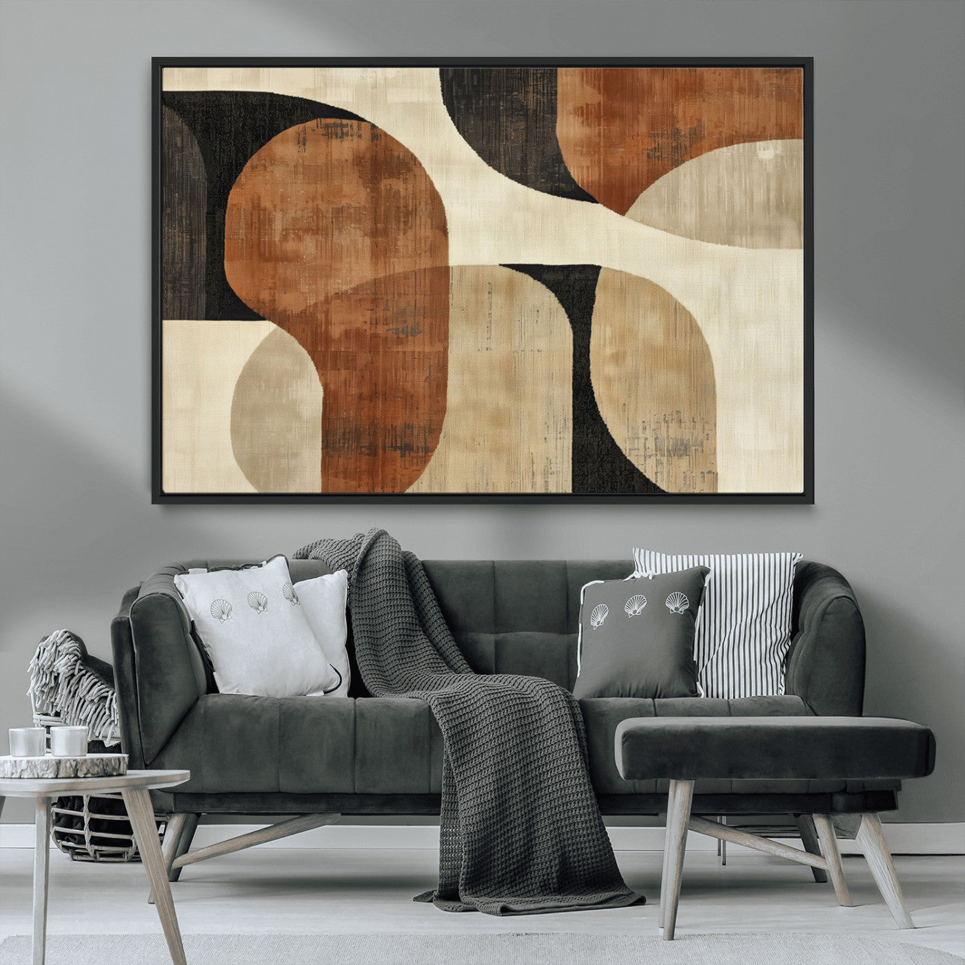 MGV-FC-36X24 - Wabi Sabi Abstract Wall Art Canvas Print | Large Minimalist Modern Geometric Wall Decor for Living