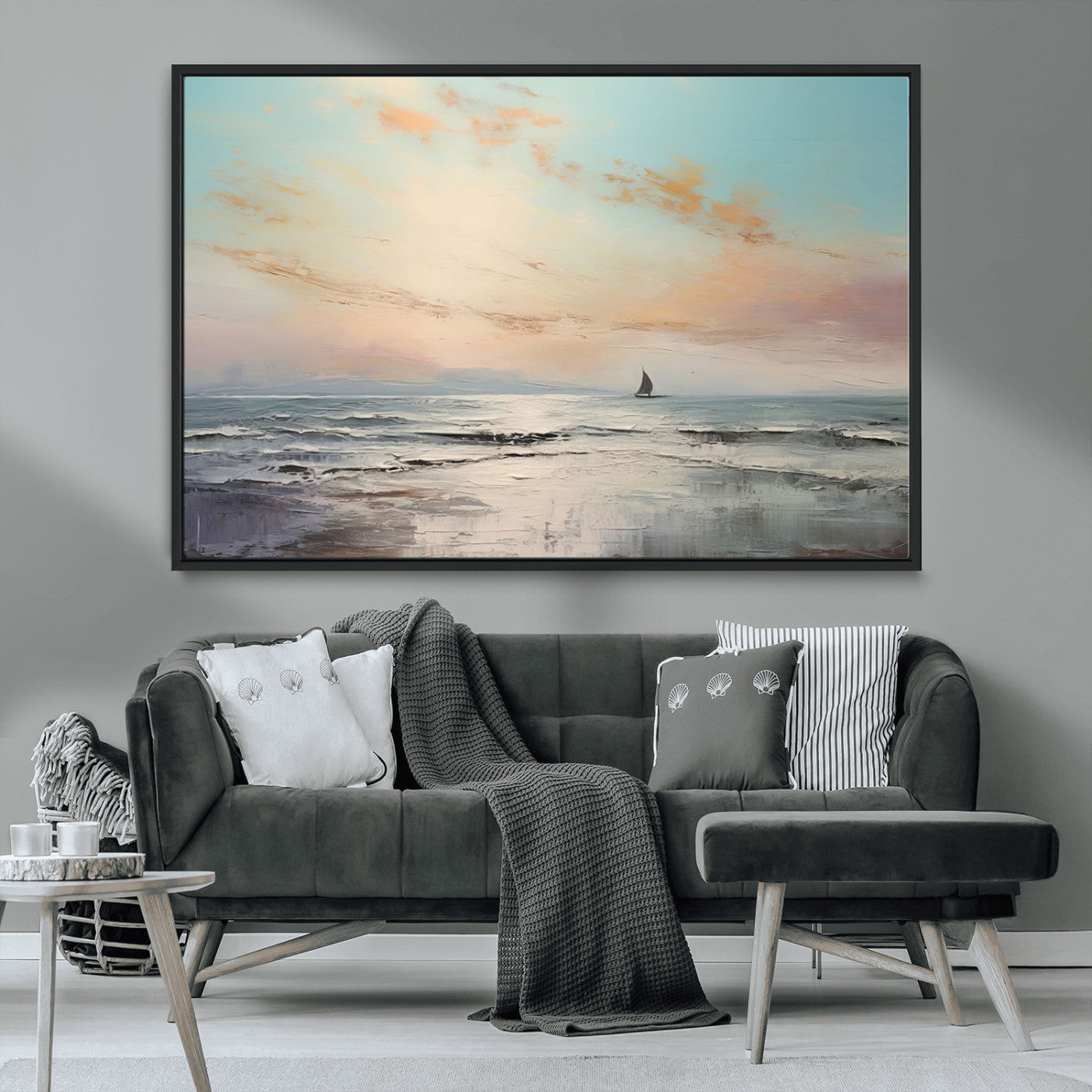 MGV-FC-36X24 - Abstract Ocean Wall Art -  Boat Wall Art Canvas Print