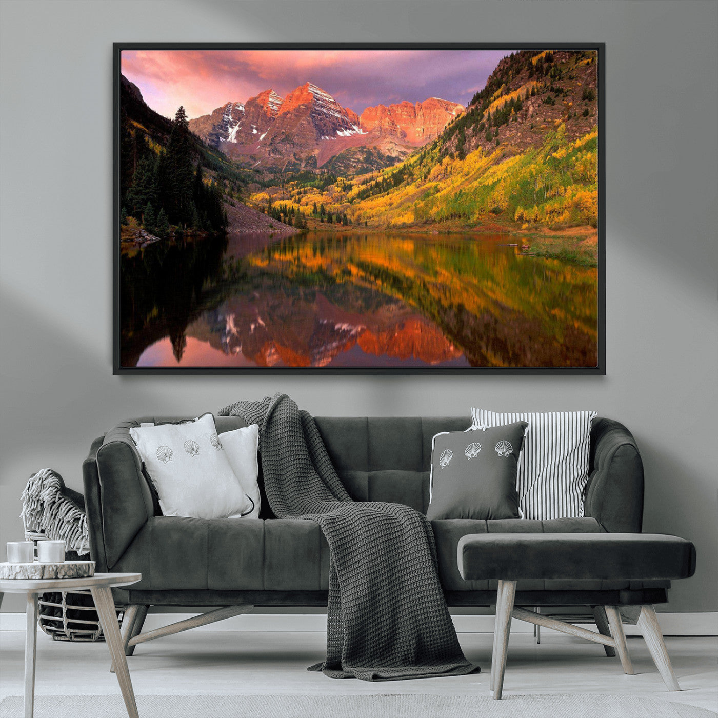 86946-MGV-CV-36X24-Colorado Rockies Mountain Sunset Wall Art | Ready to Hang and Framed | Scenic Nature Landscape