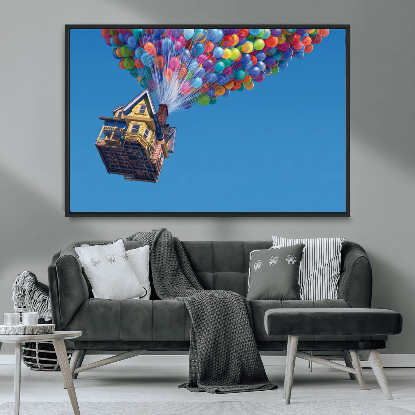 MGV-FC-36X24 - Carl Fredricksen, Up Movie Wall Art, Balloons Wall Art, Air Balloons for Kids Room Print