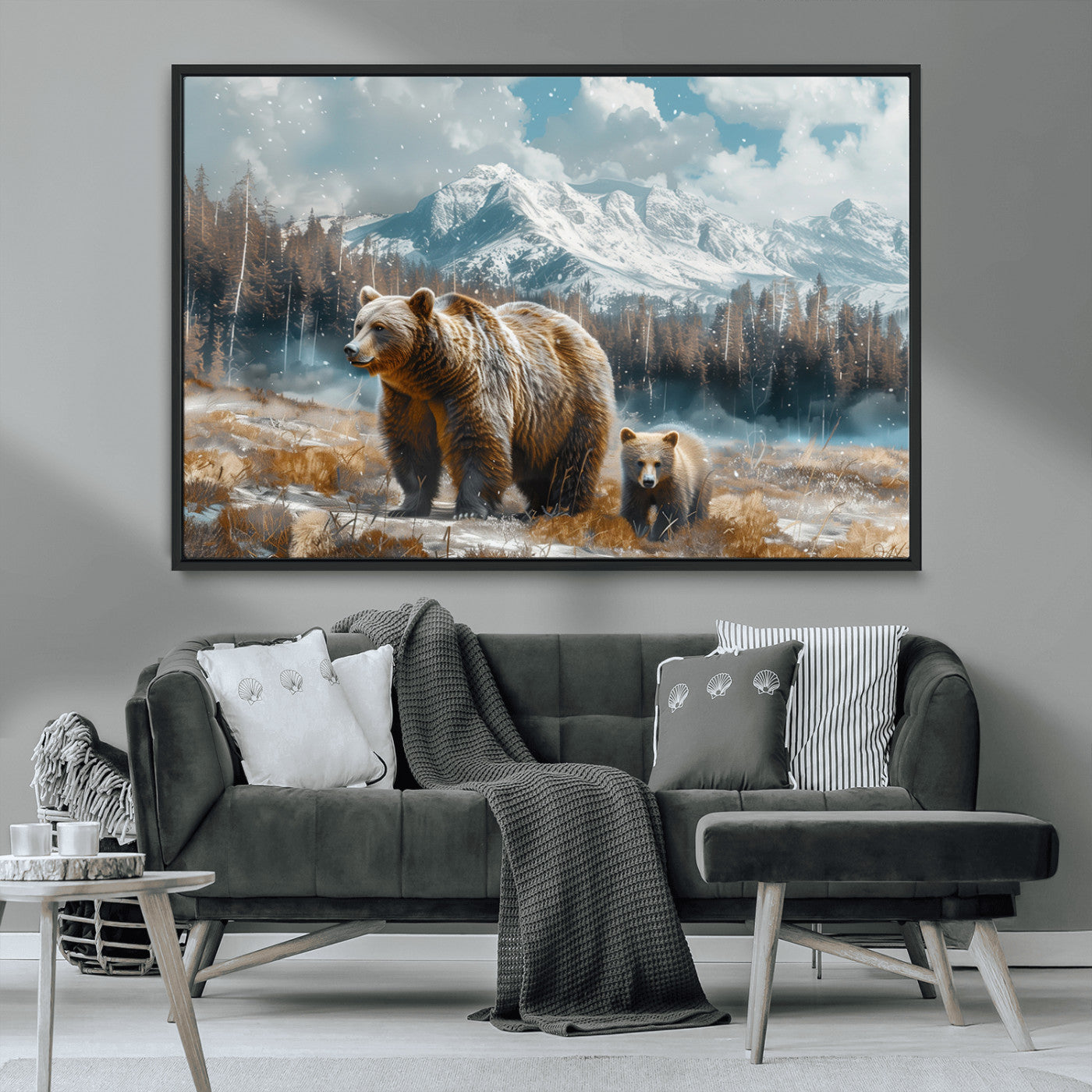 MGV-FC-36X24 - Bear and Baby Bear Wall Art Canvas Print