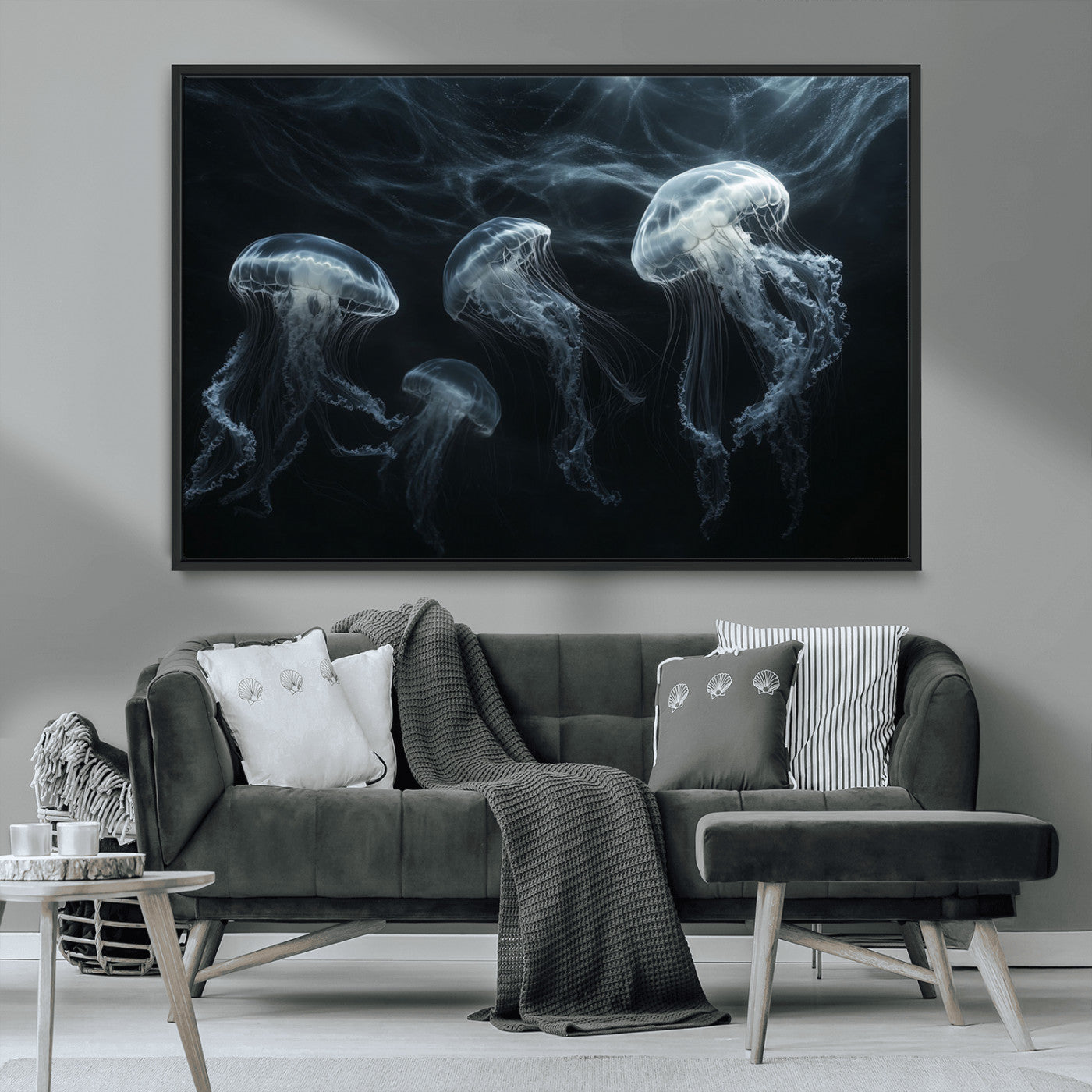 MGV-FC-36X24 - Jellyfish Wall Art Canvas Print, Elegant Wall Decor