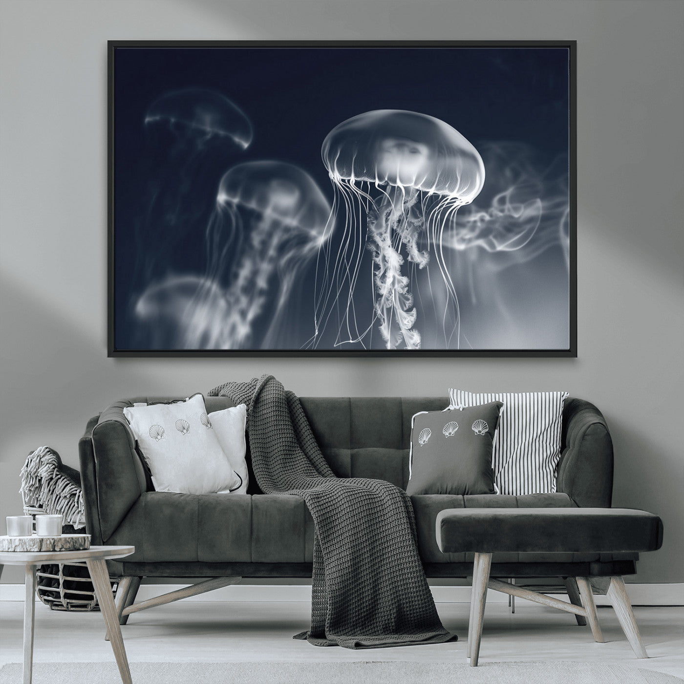 MGV-FC-36X24 - Jellyfish Wall Art Canvas Print, Modern Abstract Jellyfish Wall Decor