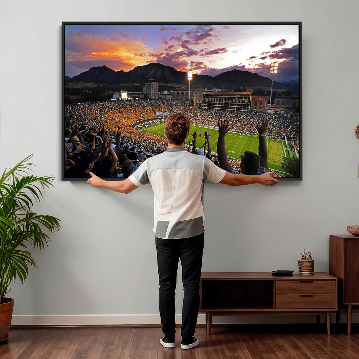 52579-MGV-CV-36X24 - Folsom Field, University of Colorado Buffaloes Football, Framed and Ready to Hang