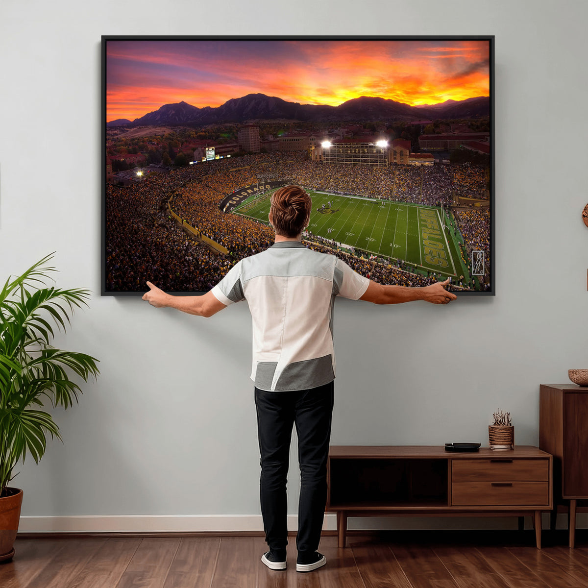 84649-MGV-CV-36X24 - Folsom Field, University of Colorado Buffaloes Football, Extra Large Game Room Wall Decor