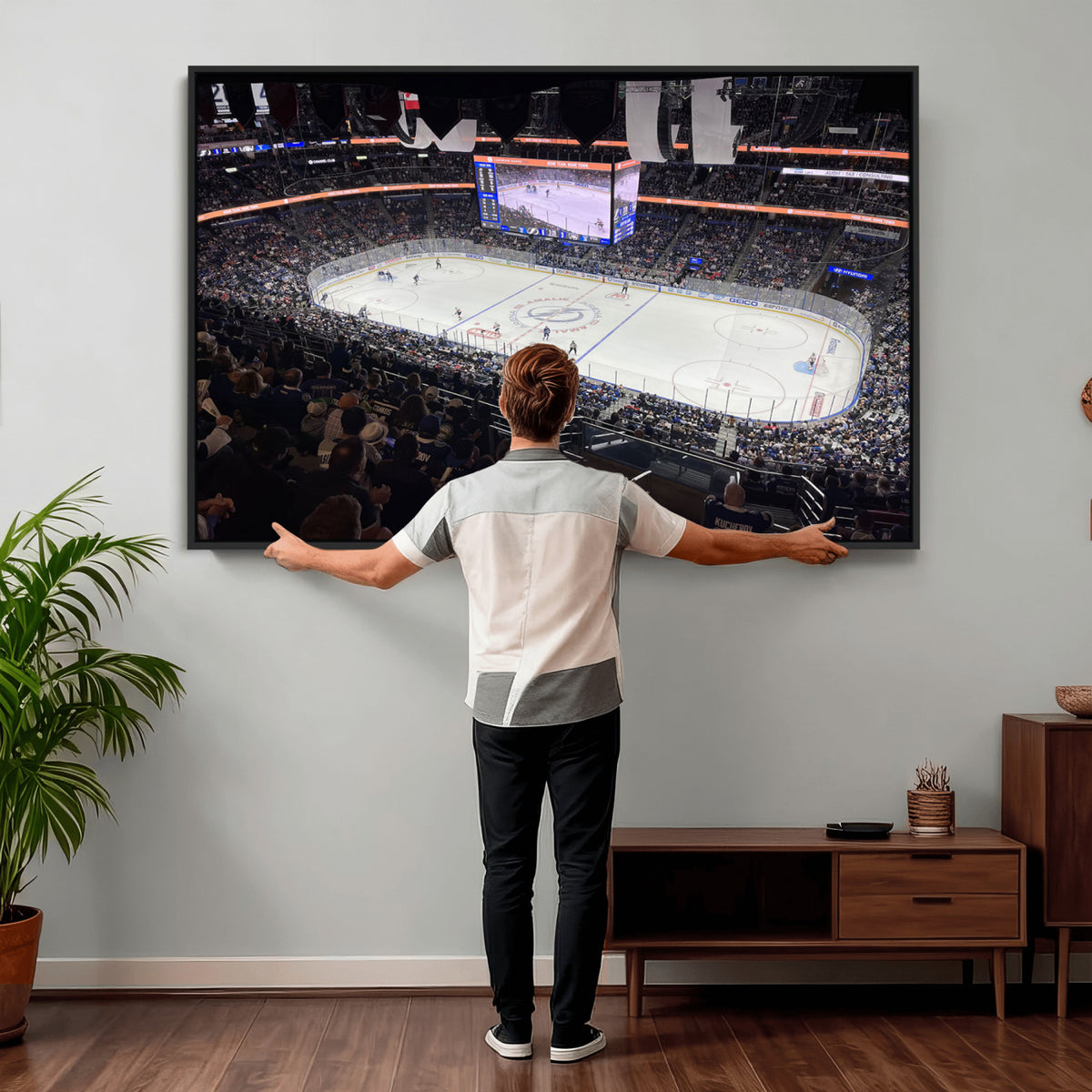 51641-MGV-CV-36X24 - Amalie Arena Florida Wall Art Canvas Print, NHL Hockey, Framed and Ready to Hang