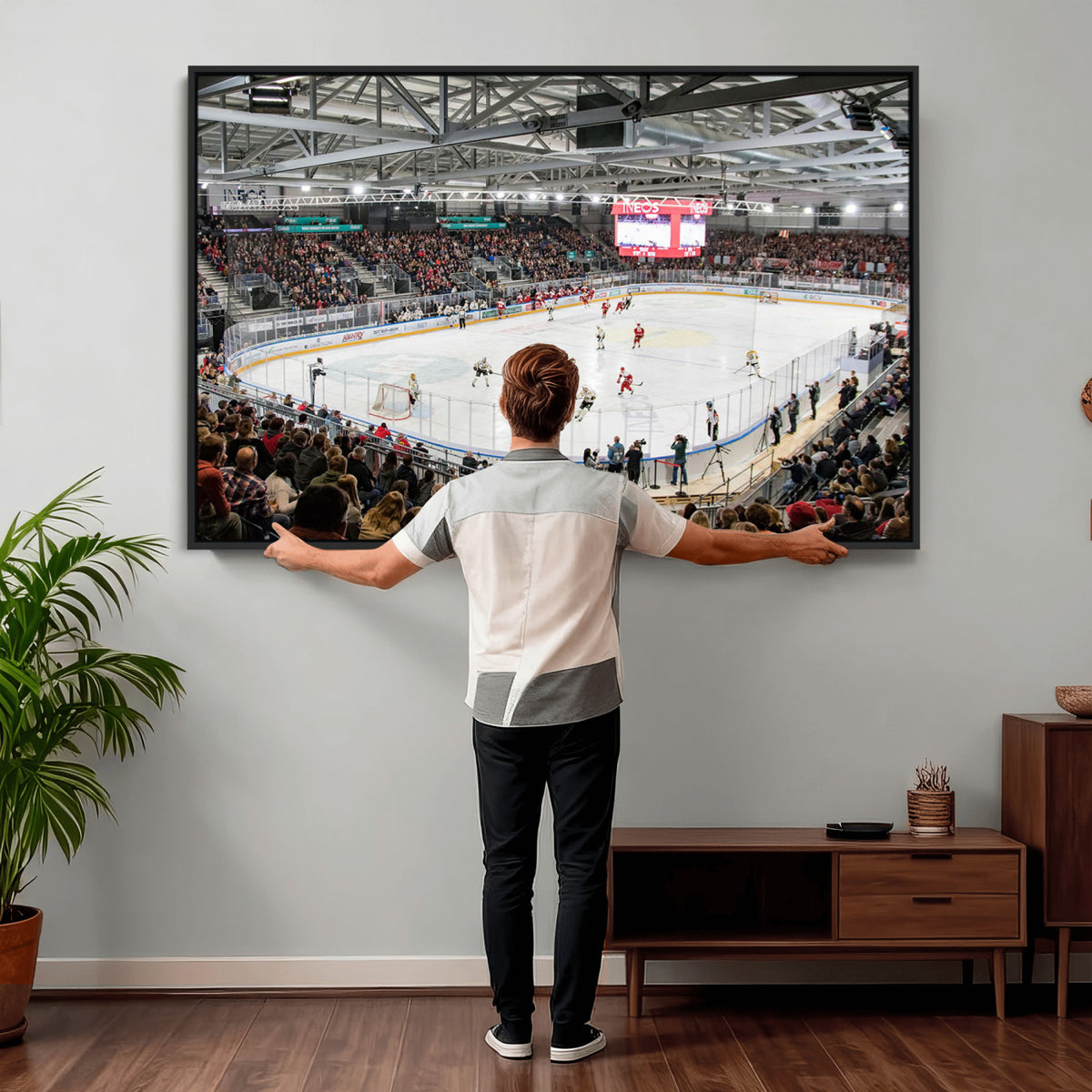 79352-MGV-CV-36X24 - Lausanne Arena Ice Hockey Stadium Wall Art Canvas Print