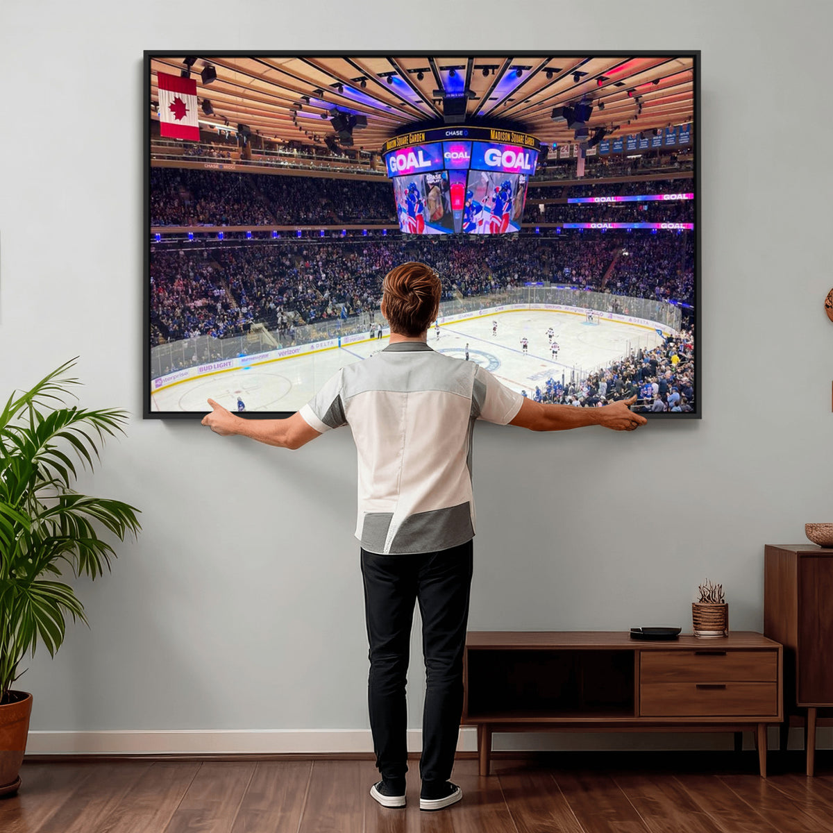 36401-MGV-CV-36X24 - Madison Square Garden New York Rangers Hockey Stadium Wall Art Canvas