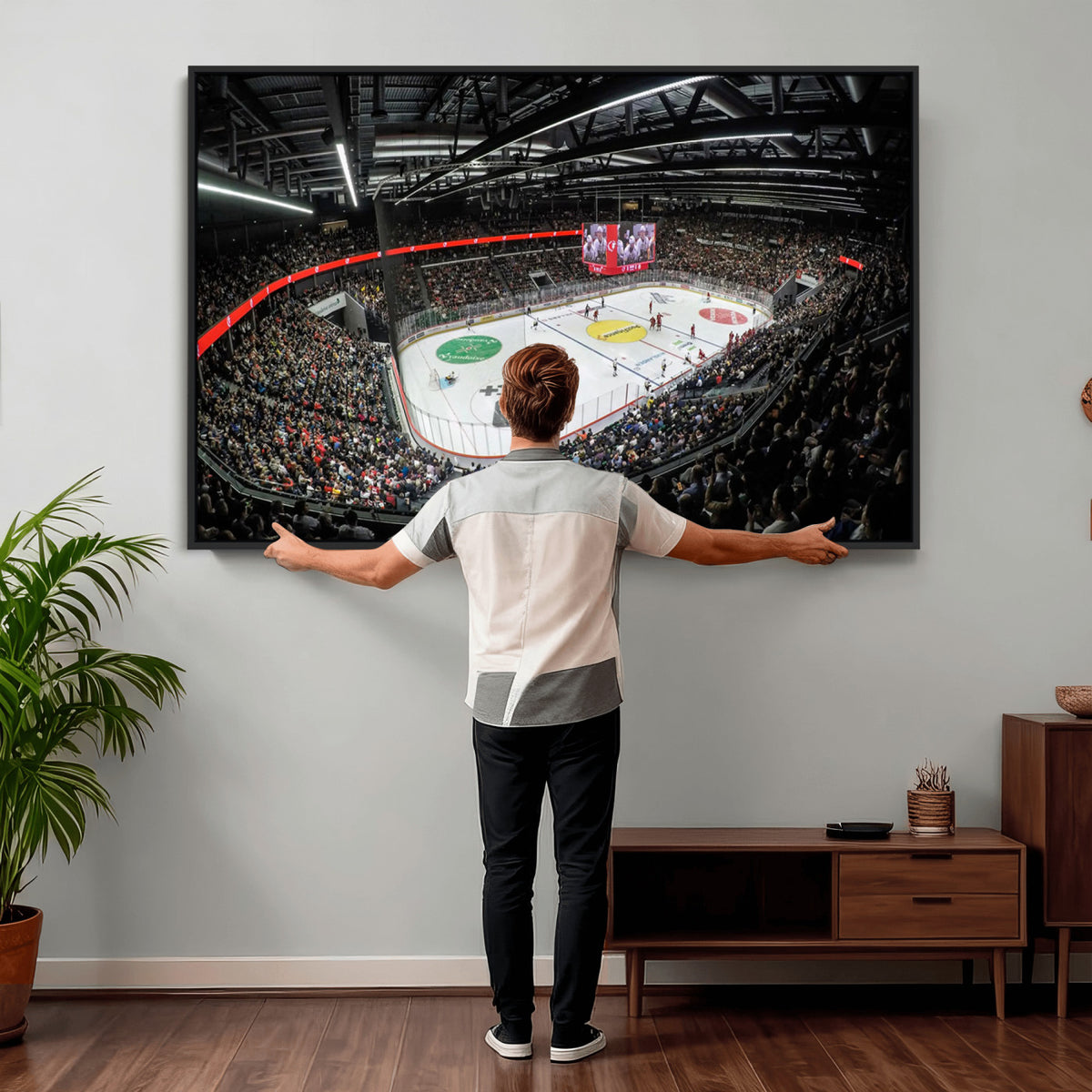 46282-MGV-CV-36X24 - Vaudoise Lausanne Ice Hockey Arena Stadium Wall Art Canvas