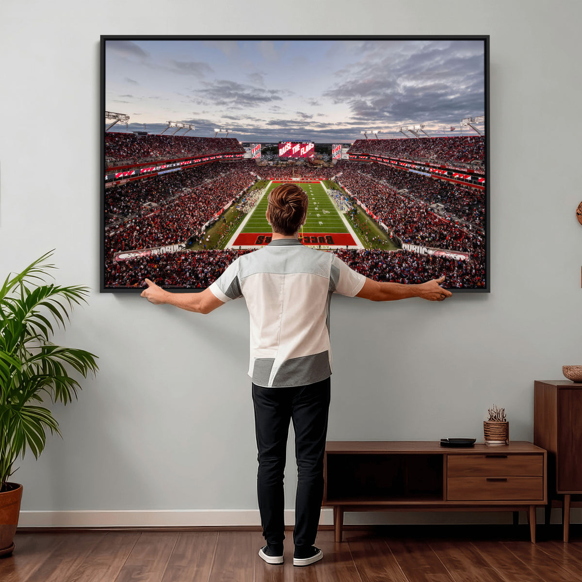 35698-MGV-CV-36X24 - Florida Tampa Raymond James Stadium Wall Art Canvas Print - NFL Football Stadium Print Canvas