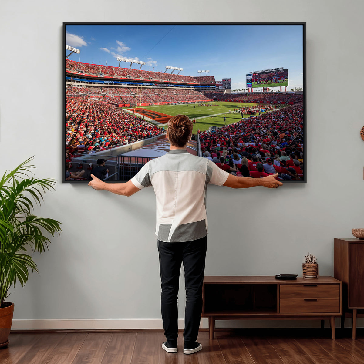 65229-MGV-CV-36X24 - Florida Tampa Raymond James Stadium Wall Art Canvas Print - NFL Football Stadium Print