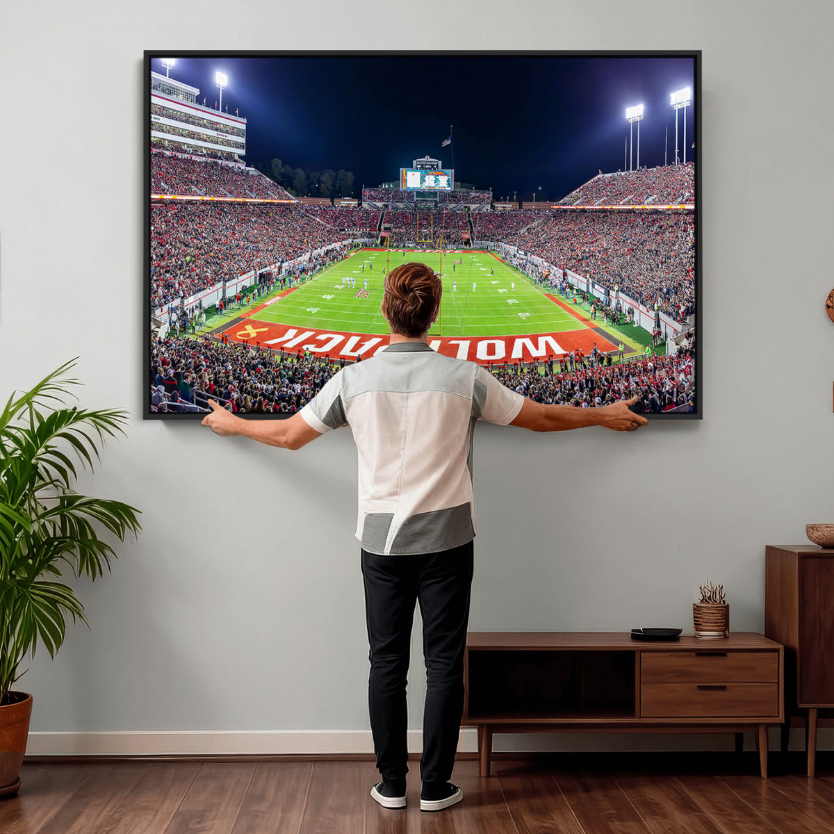 23086-MGV-CV-36X24 - NC State Wolfpack Canvas Print - Raleigh Carter-Finley Stadium Wall Art, Football Team Canvas Print